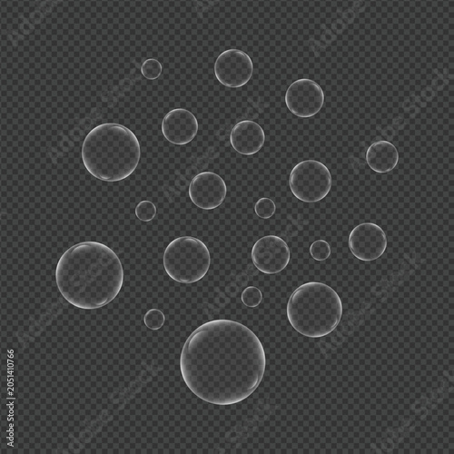 Realistic Transparent Soap Bubbles Vector Illustration