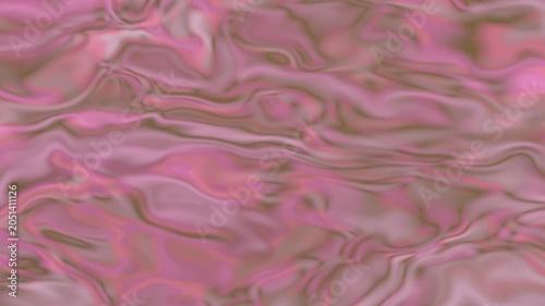 Abstract Liquid Pink Silk Texture with Iridescent Waves and Metallic Sheen Background for Luxury Cosmetic Branding