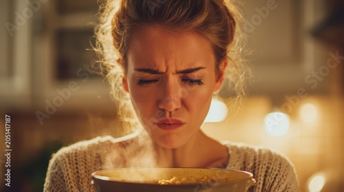 Candid Kitchen Moment: Reaction to Spoiled Food and Strong Odor