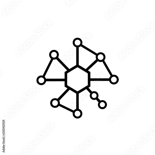 Molecular structure with connected nodes.