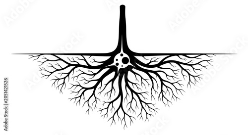Neuron Cell Body with Dendrites and Axon.