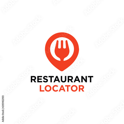 Restaurant Locator Logo Vector Simple