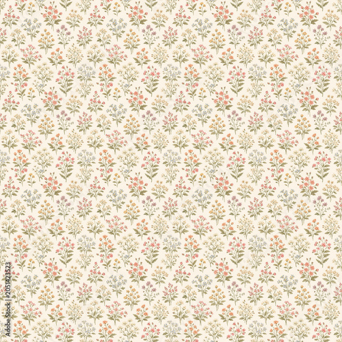 Vintage Wildflowers Pattern Floral pastel flowers