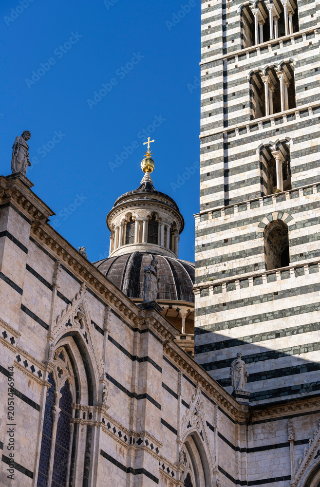 Obraz premium Duomo di Siena, Romanisch Gotischer Dom mit Mosaiken, Piazza del Duomo, Siena, Toskana, Italien