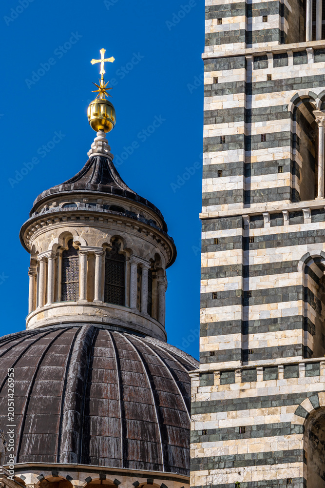 Obraz premium Duomo di Siena, Romanisch Gotischer Dom mit Mosaiken, Piazza del Duomo, Siena, Toskana, Italien