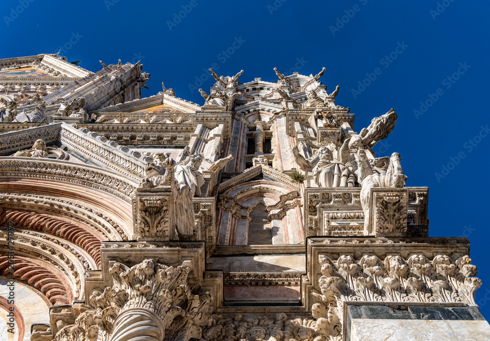 Obraz premium Duomo di Siena, Romanisch Gotischer Dom mit Mosaiken, Piazza del Duomo, Siena, Toskana, Italien