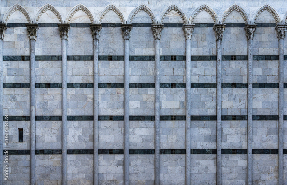 Fototapeta premium Detailfoto, Duomo di Siena, Romanisch Gotischer Dom mit Mosaiken, Piazza del Duomo, Siena, Toskana, Italien
