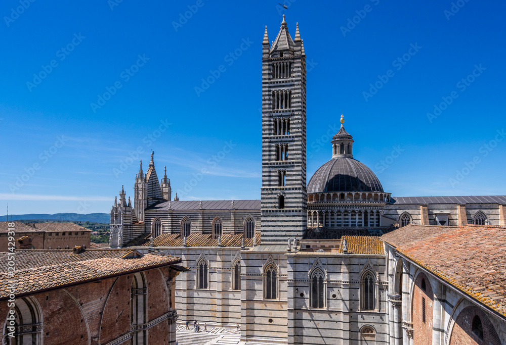 Naklejka premium Facciatone, Ausblick auf den Duomo di Siena, Toskana, Italien