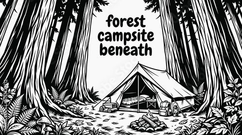 Canvas Print forest campsite american campsite camping outdoor adventure travel nature wilder