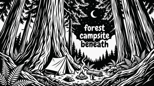 Canvas Print forest campsite american campsite camping outdoor adventure travel nature wilder