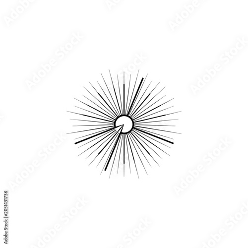 Black and white abstract sunburst design.