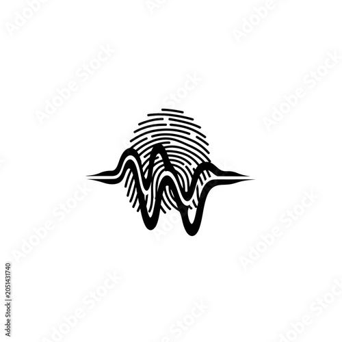 Black and white abstract sound wave.