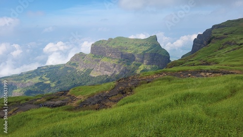 Bild auf Leinwand Chota (small) Kulang fort seen from Kulang fort near Nashik, Maharashtra