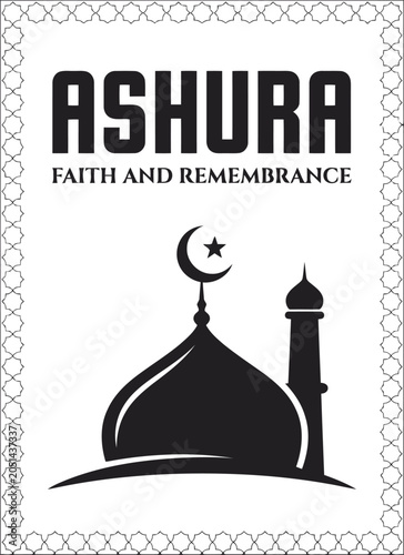 Φωτογραφία Ashura faith and remembrance poster with mosque silhouette Ashura, Ashura 2026,