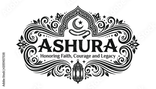 Tableau sur toile Ashura logo with crescent moon and star Ashura, Ashura 2026, Imam Husayn, Battle