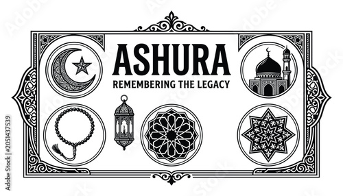 Tablou pe pânză Ashura remembering the legacy vector graphic Ashura, Ashura 2026, Imam Husayn, B