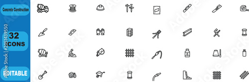 Tableau sur toile Concrete construction icon set