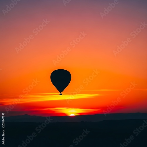 Hot air balloon at sunrise
