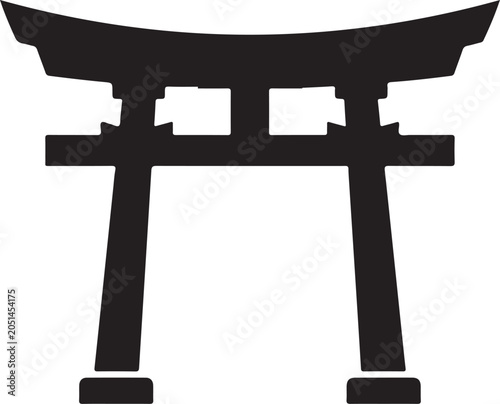 Japanese torii gate symbol icon graphic element