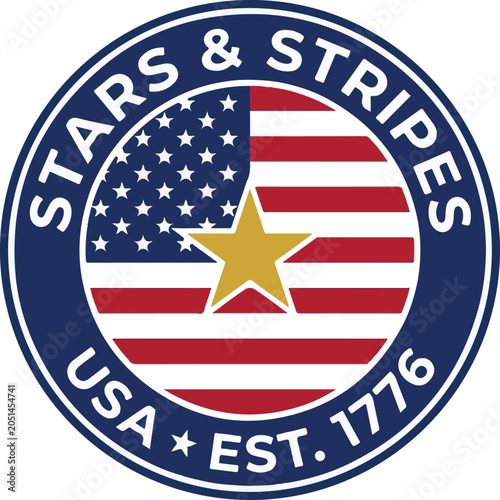 American flag symbol with stars and stripes design