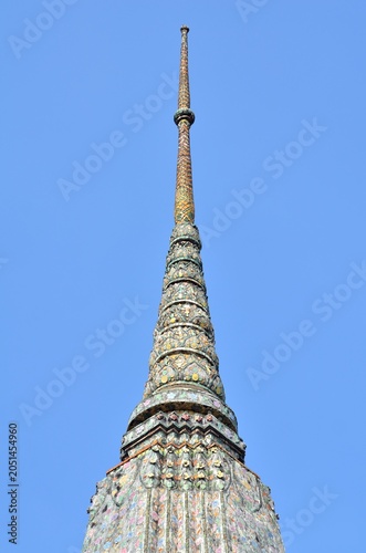 Thai Pagoda with blue sky in Bangkok