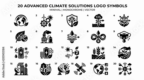 Climate Change Logo Symbols Design Elements.