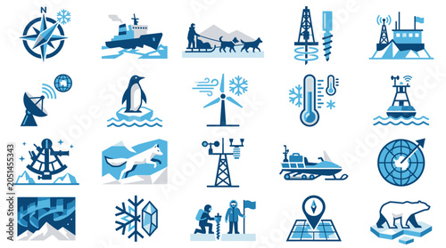 Climate Change Environmental Icons Set.