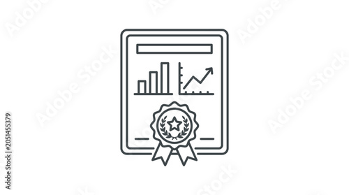 Certificate of Achievement Icon Design.