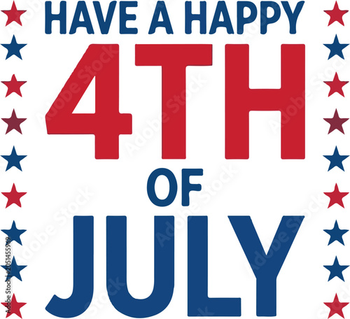 Happy 4th of July celebration greeting card  American holiday message