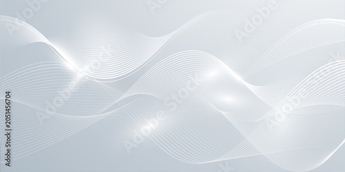 Abstract background with soft flowing white waves and subtle light reflections.
