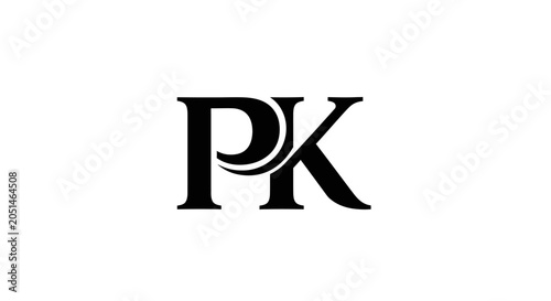 Pk monogram graphic design simple lettermark logo concept isolated white