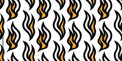 Quadro em tela A seamless repeating pattern fills the entire frame, featuring a stylized representation of flames