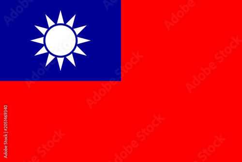 Tableau sur toile taiwan flag map shape national symbol design