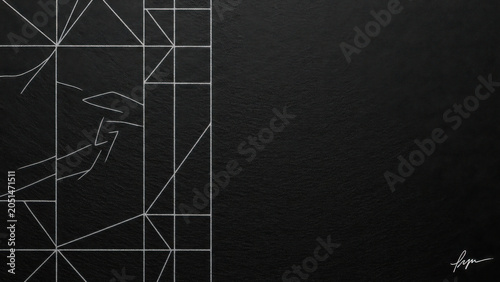 Abstractblackbackgroundwithgeometriclinesandshapesforminga3Dillusionofdepthandperspective.