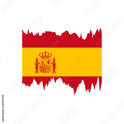 Spain Flag Grunge Torn Edge Black Background