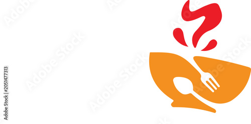 Food logo with spoon and fork.