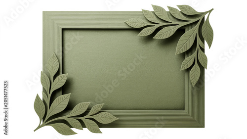 Floral picture frame isolated on transparent background