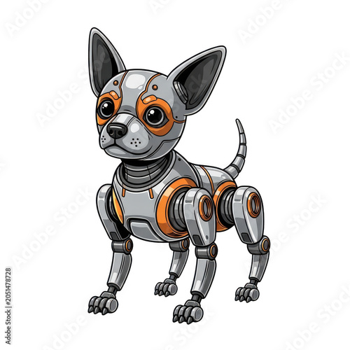 Cute cartoon chihuahua dog with colorful patterns