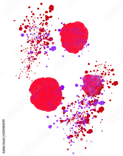 red and purple paint splashes
