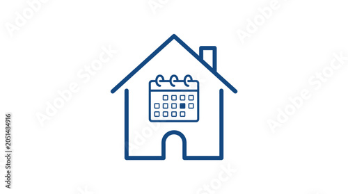 House with calendar on wall.