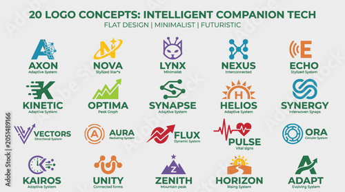 Intelligent technology logo design concepts.