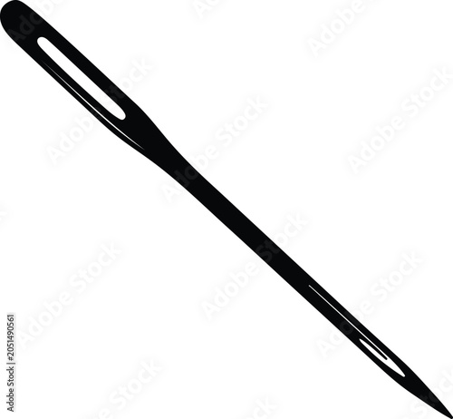 Silhouette vector sewing needle isolated on a clean white background design