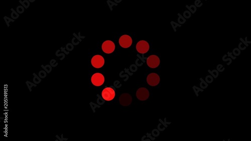 Black gradient dotted round loading page video design on black background