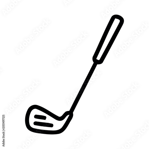 Billede på lærred Golf club icon. Line art vector of a golf iron or putter