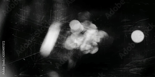 Fotografie A haunting abstract image with blurred lights and grainy textures evokes a sense of mystery and introspection, suggesting fragmented memories or a surreal dreamscape