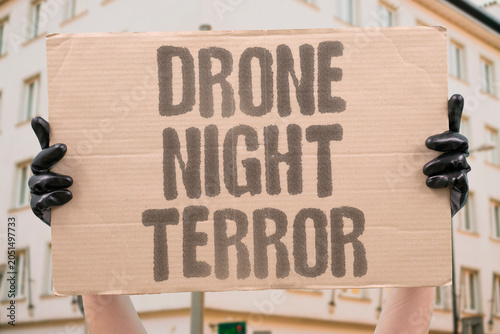 Принти на полотні "Drone night terror" UAV causes nocturnal fear