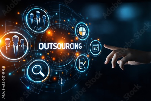 HR Outsourcing Talent Acquisition Staffing Solutions and Digital Business Concept