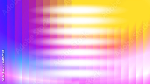 Abstract geometric gradient background with horizontal light bars and colorful vertical stripes