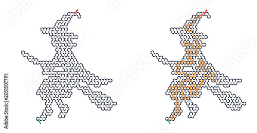 Halloween maze solved page