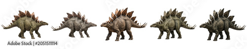 Konstfotografi Stegosaurus Dinosaur 3D Models: Five Detailed Herbivore Figures with Iconic Back Plates and Spiked Tails for Paleontology Exhibits and Digital Design Projects